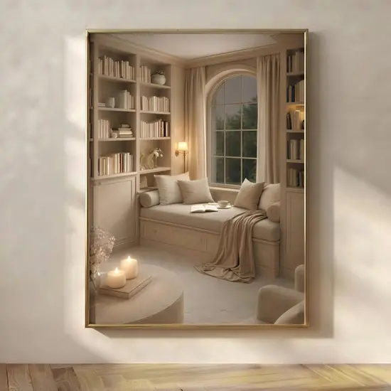 Cozy Reading Nook Arched Window Print