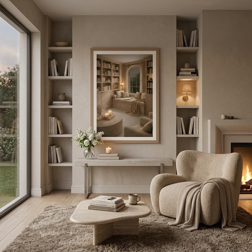 Cozy Reading Nook Arched Window Print, view 4 of 4
