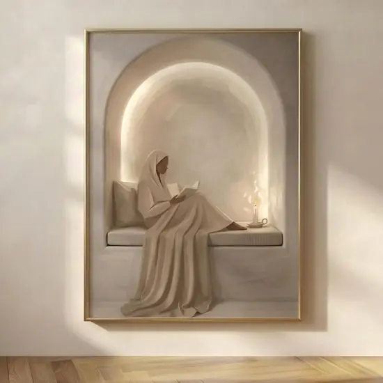 Woman Reading in a Soft Plaster Nook