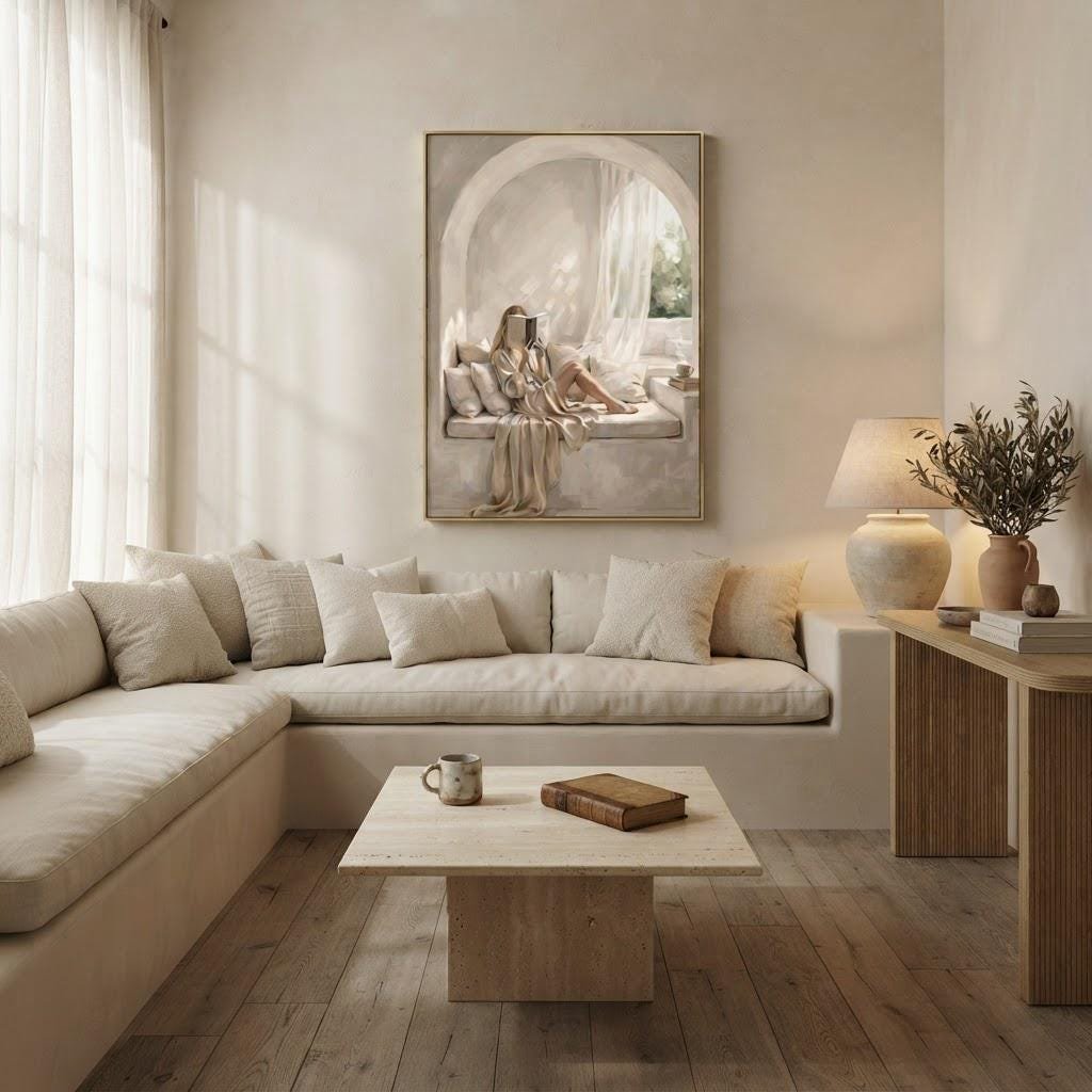Blonde Woman in a Reading Nook, view 2 of 2