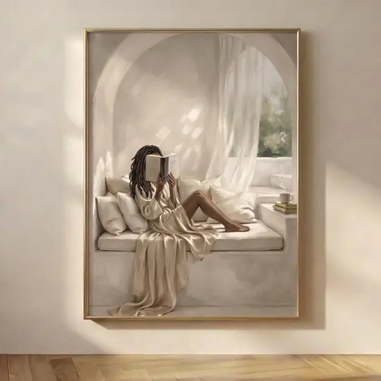 Black Woman Reading Art Print