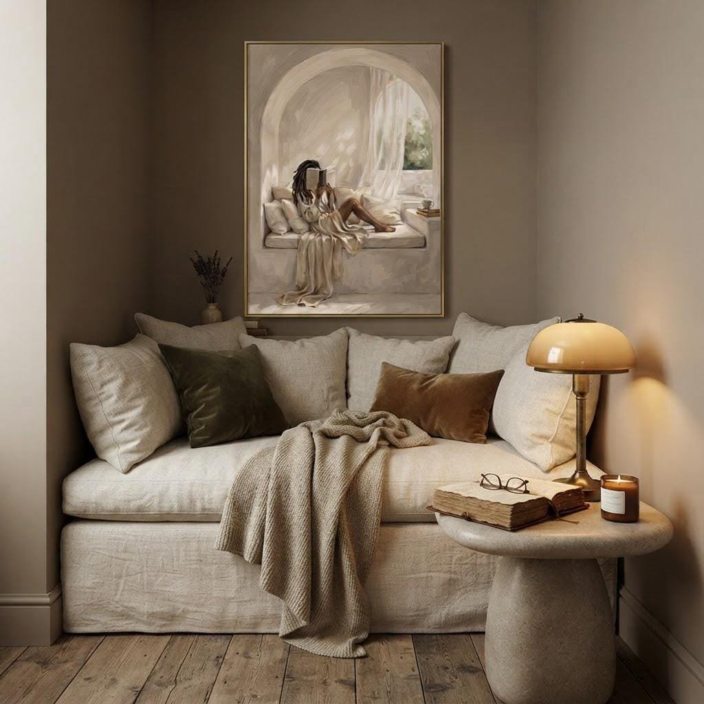 Black Woman Reading Art Print, view 2 of 2