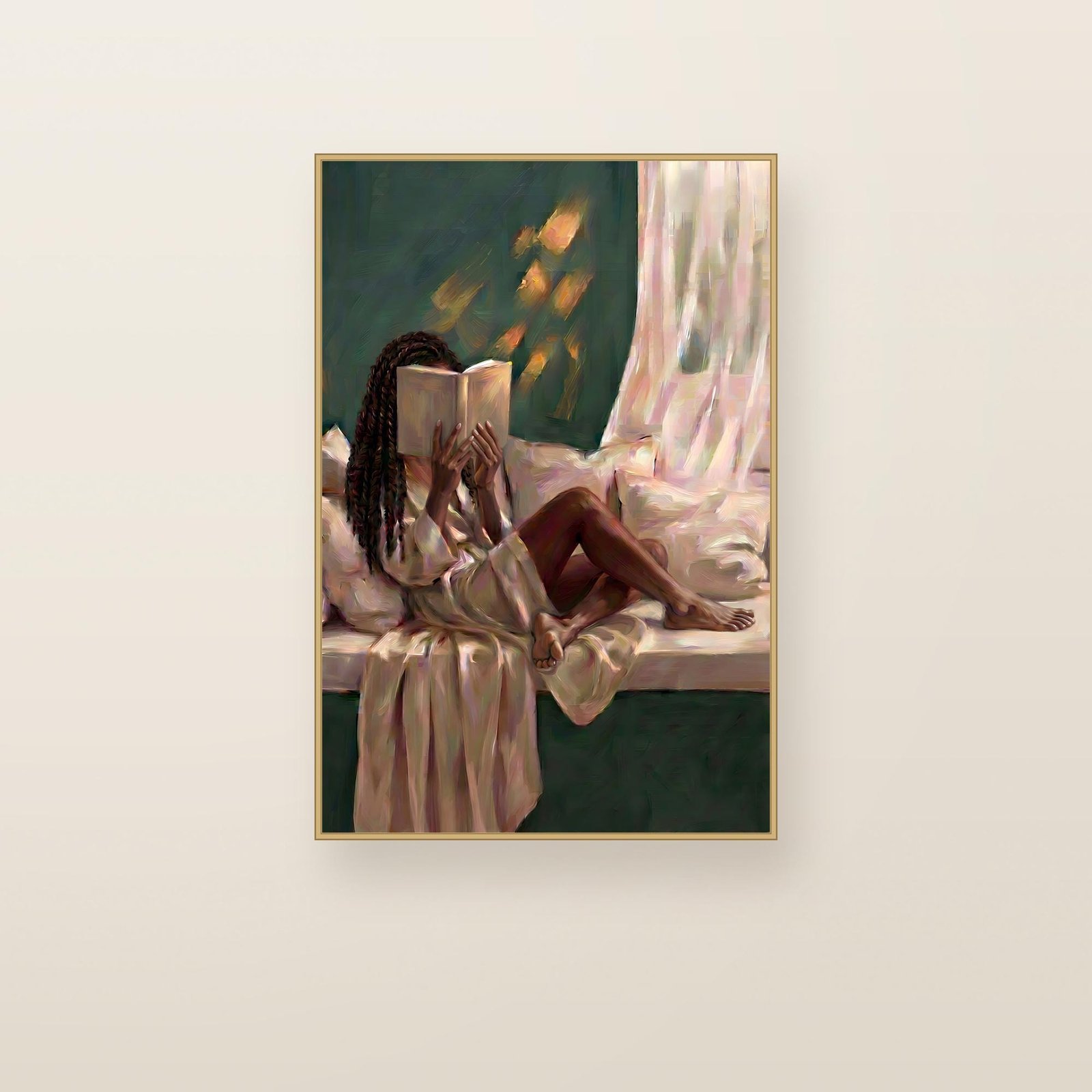 Black Woman Reading in a Window Seat, view 4 of 4