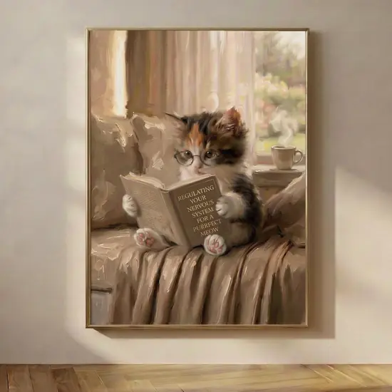 Cat Reading Nook Art