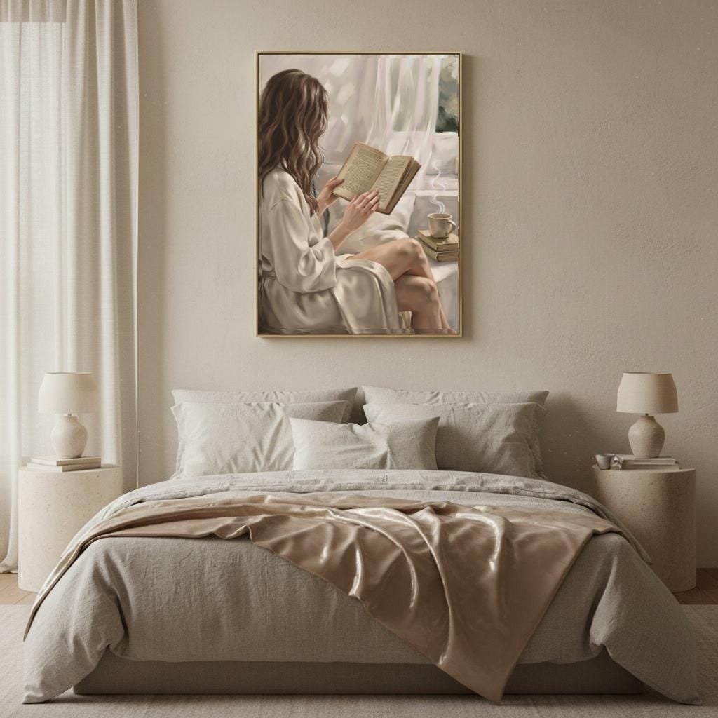 Brunette Woman Reading Wall Art, view 4 of 4