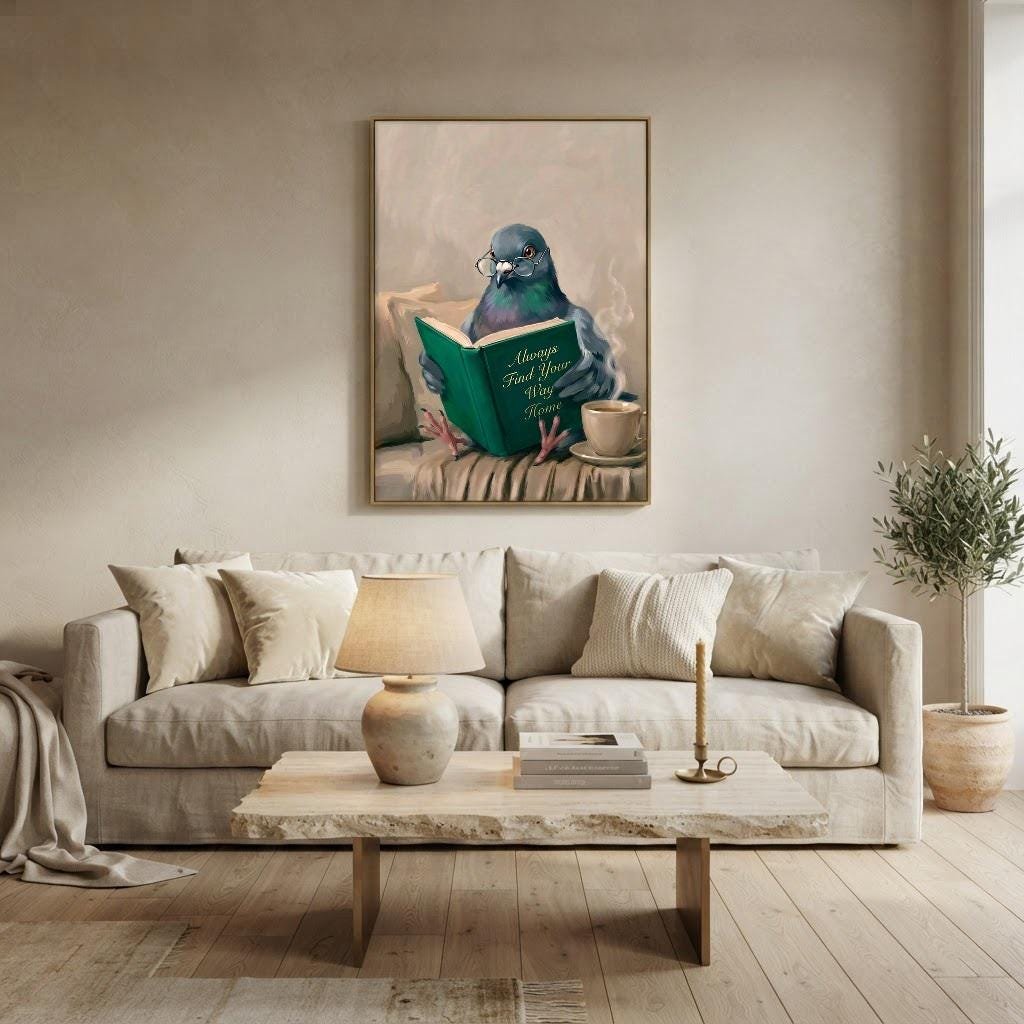 Pigeon Reading Book Art, view 2 of 4