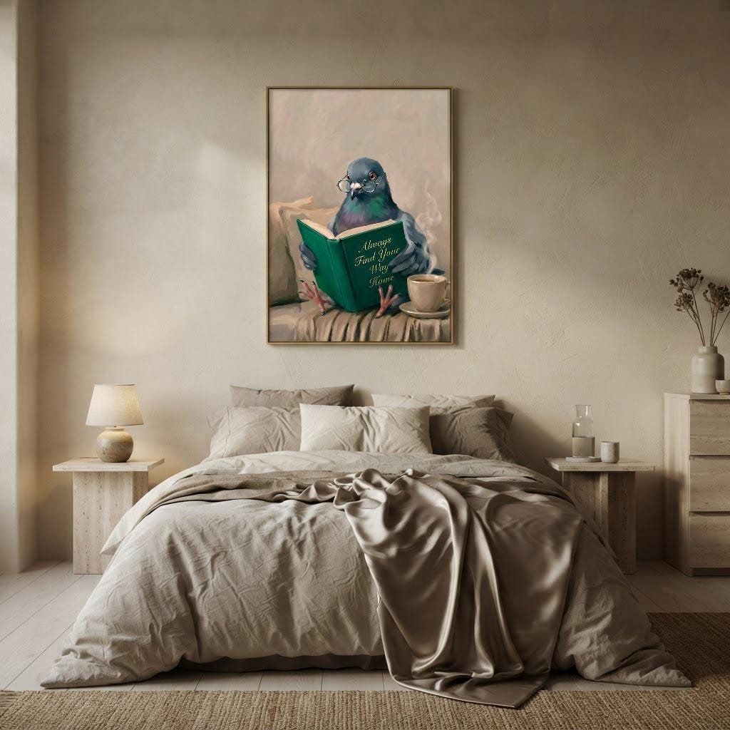Pigeon Reading Book Art, view 4 of 4