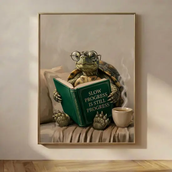 Turtle Reading Print