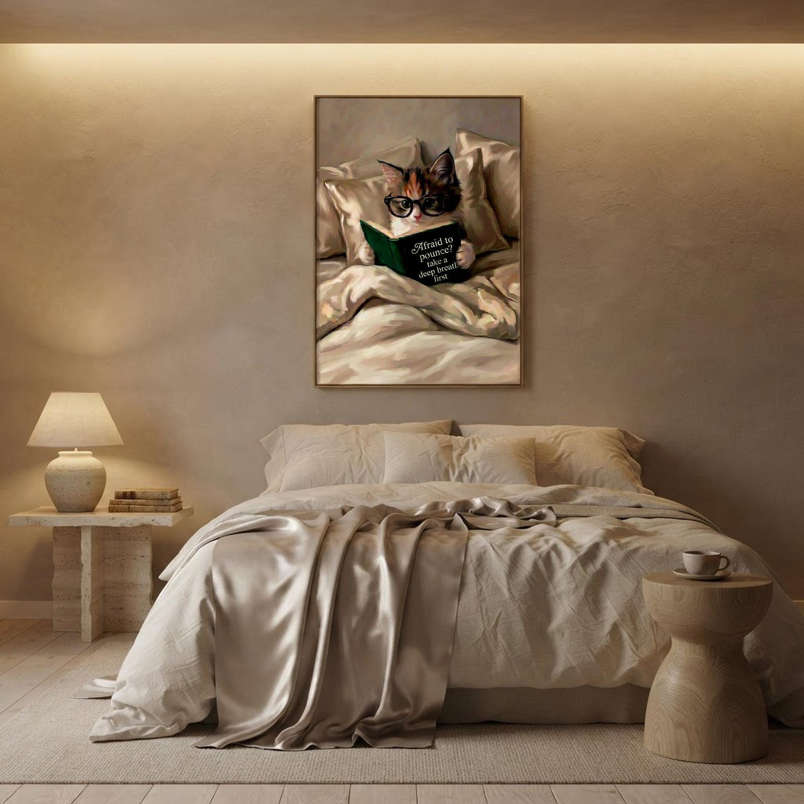Calico Cat Reading Book Print, view 3 of 3
