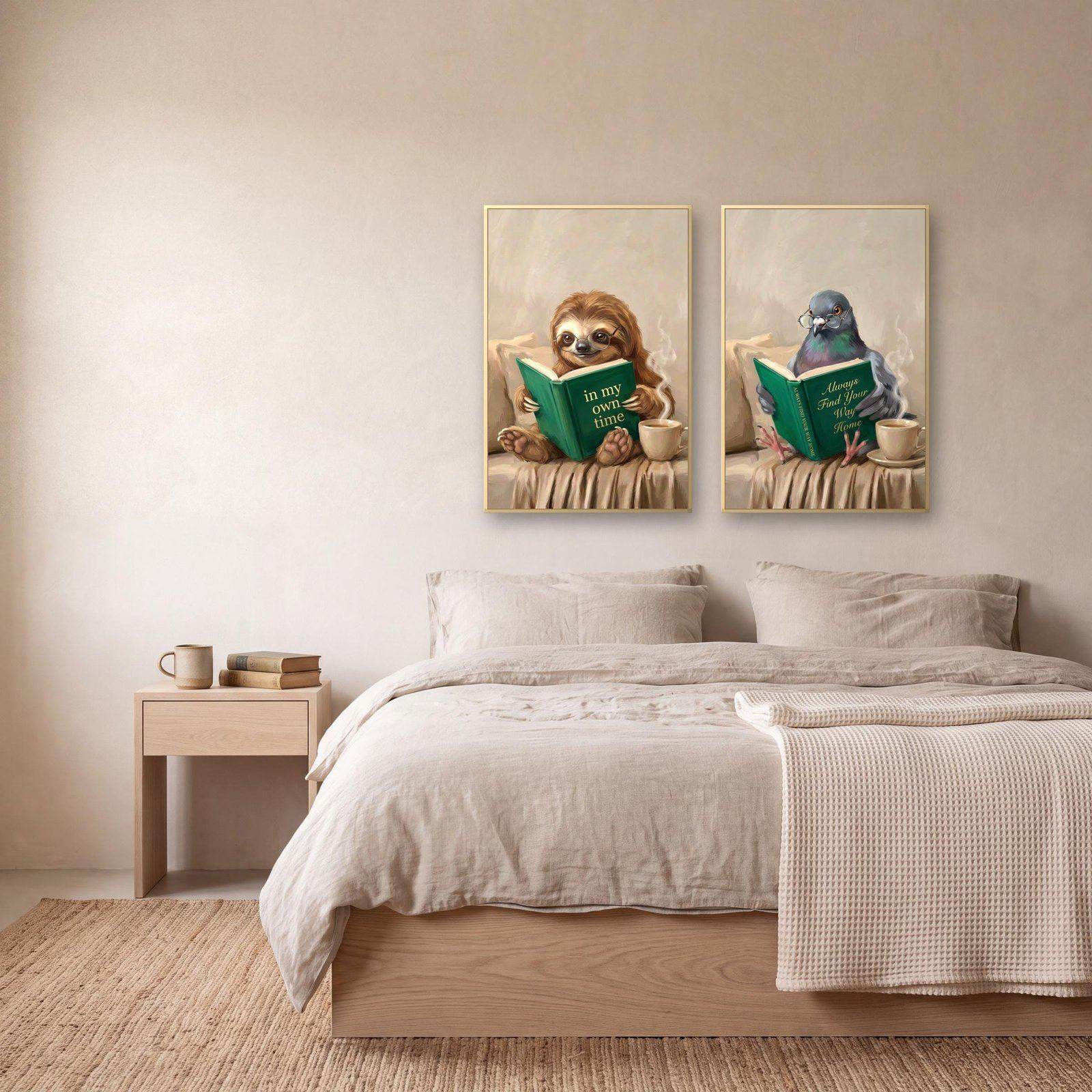 Whimsical Animals, Books, Coffee, view 3 of 4
