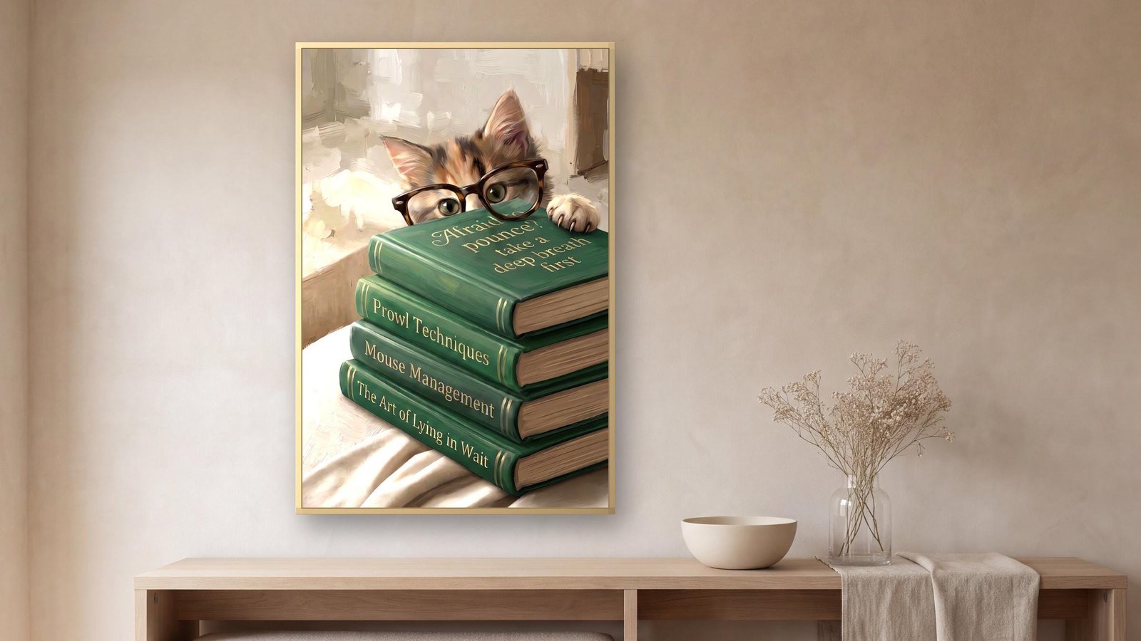 Cat Peeking Over Books, view 3 of 4