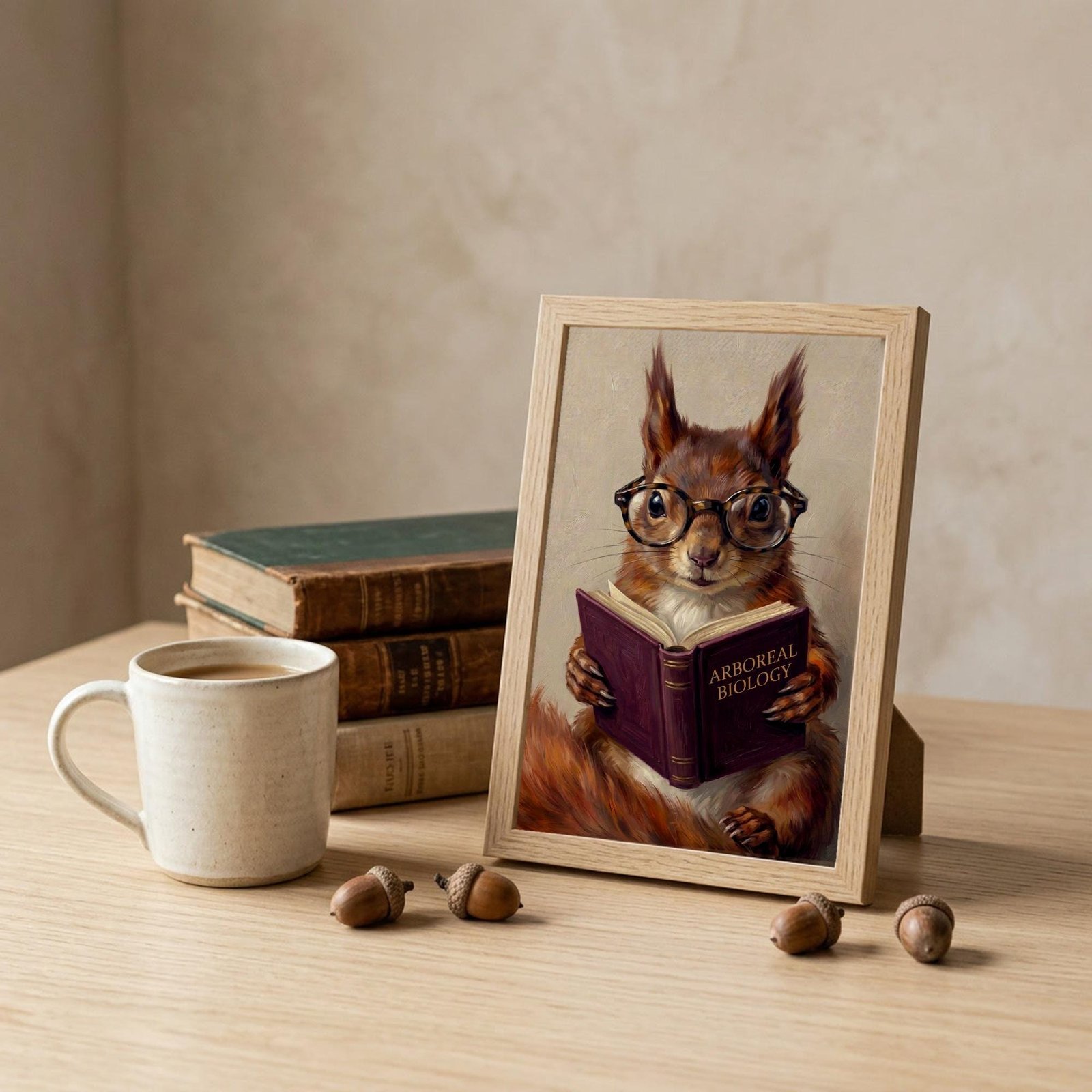 50 Squirrel Reading Book Illustrations Bundle, A little library of 50 squirrel-reading illustrations, curious, cozy, and slightly mischievous.