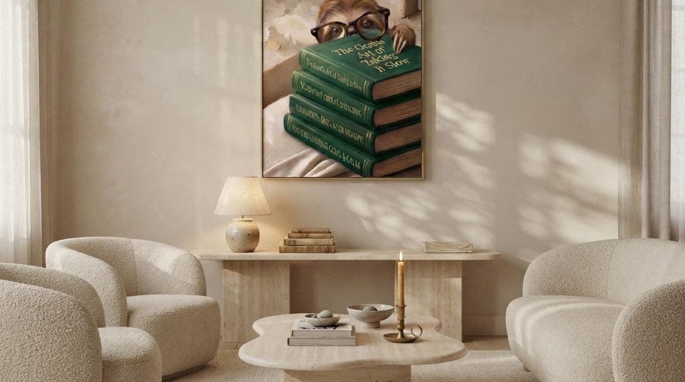 Sloth Peeking Over Books, view 3 of 4