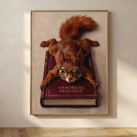 Squirrel Splooting Book Wall Art
