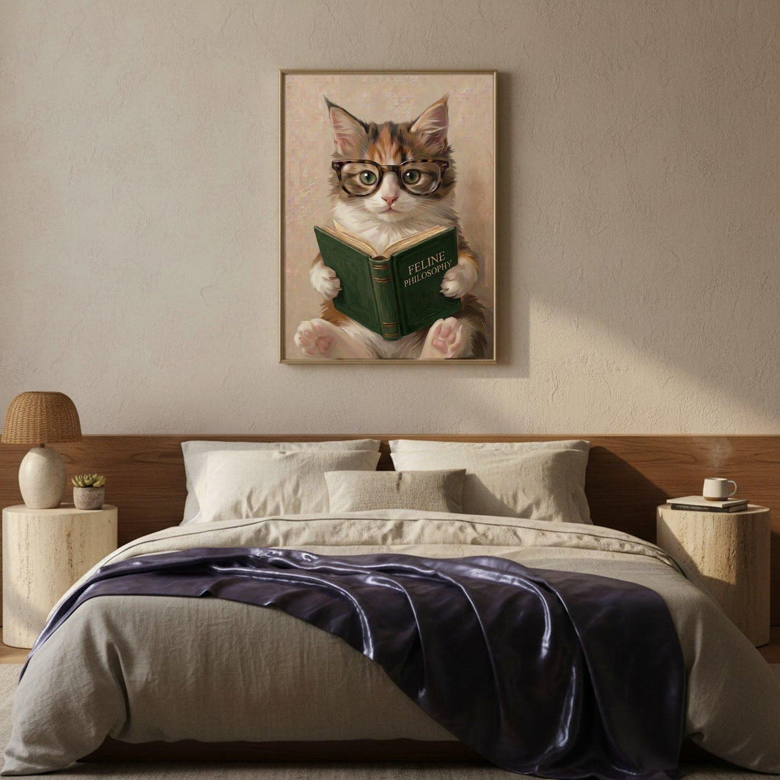Cat Reading Book Wall Art, view 2 of 4