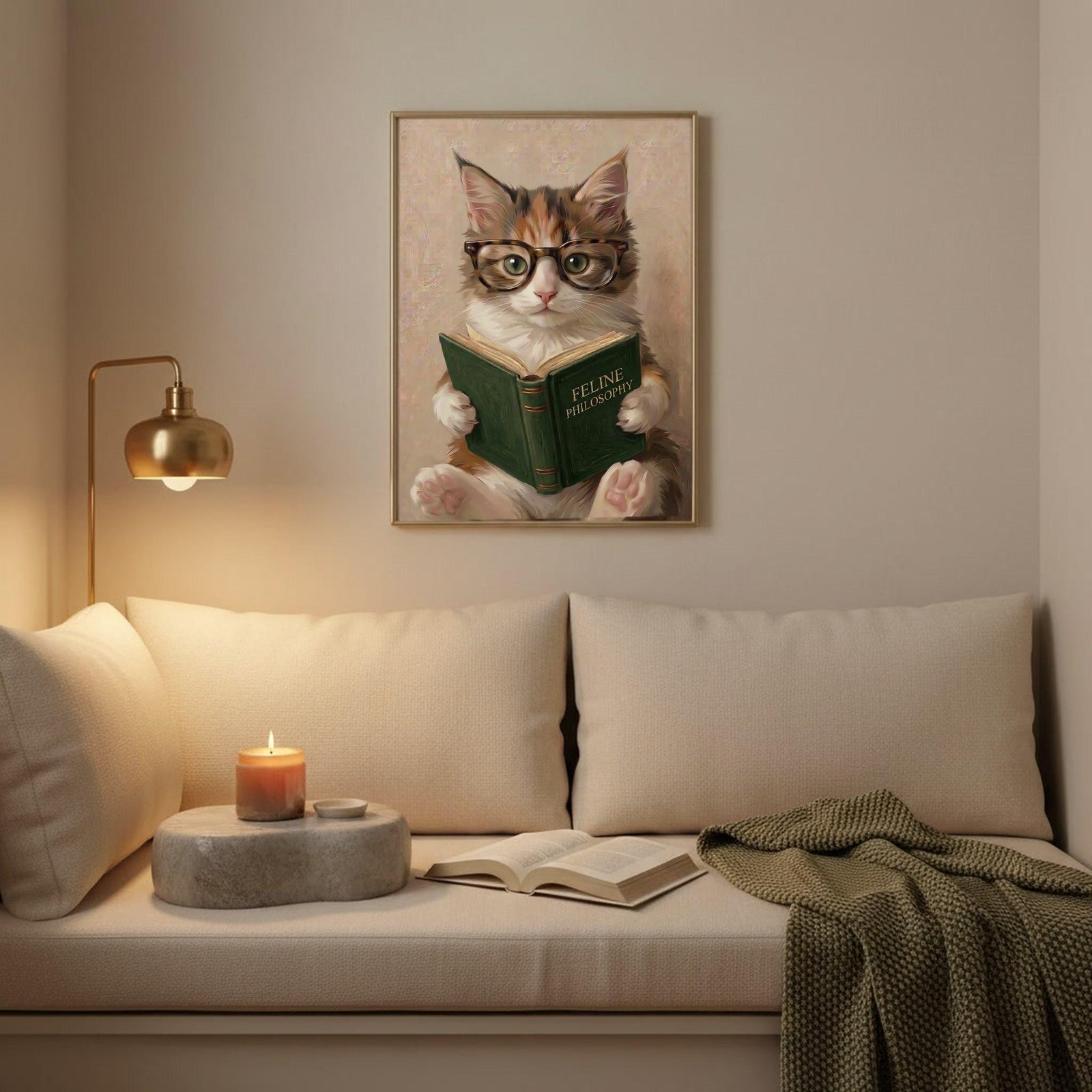 Cat Reading Book Wall Art, view 4 of 4