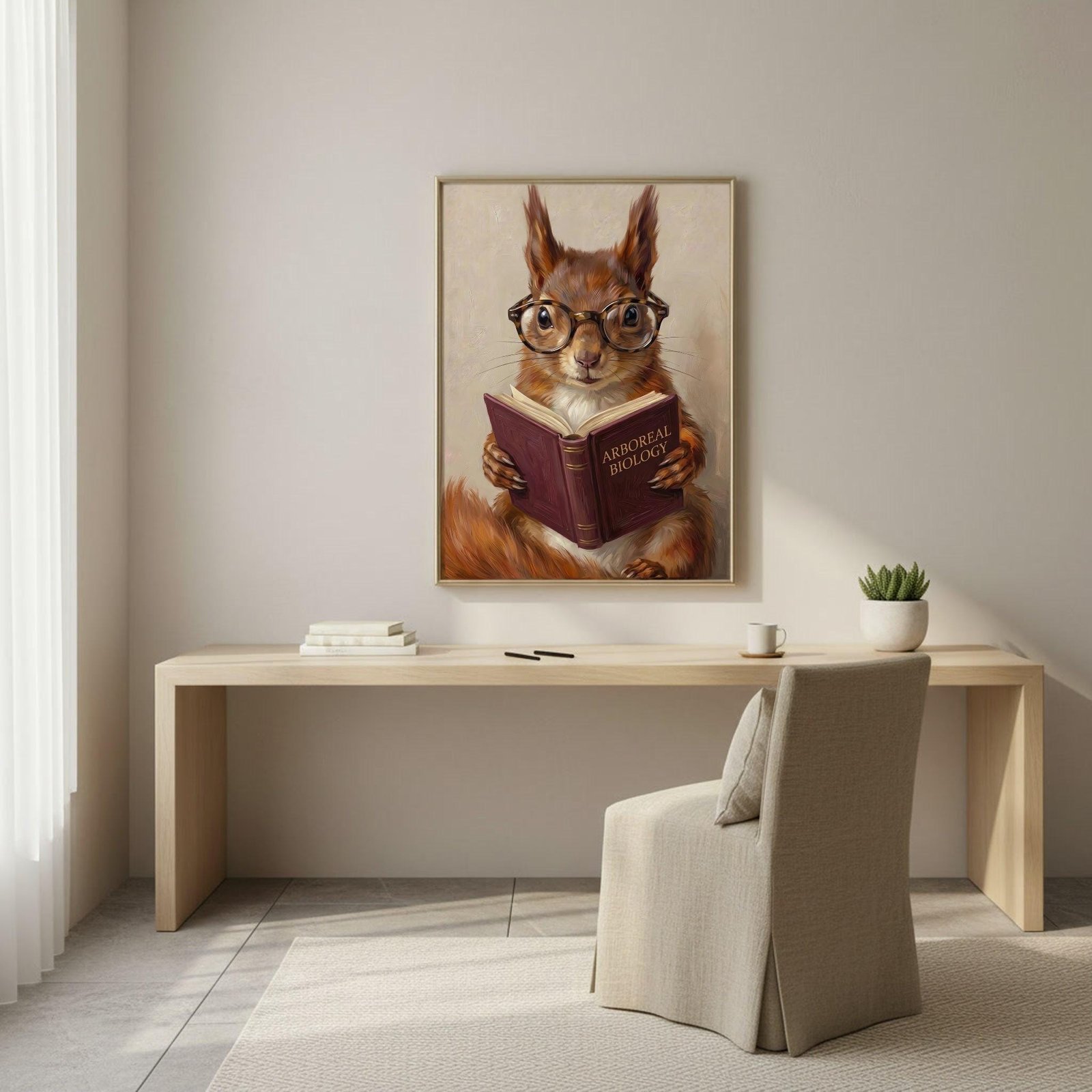 Squirrel Reading Book Wall Art, view 3 of 4