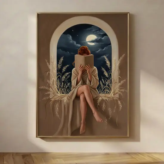 Woman Reading by Moonlight