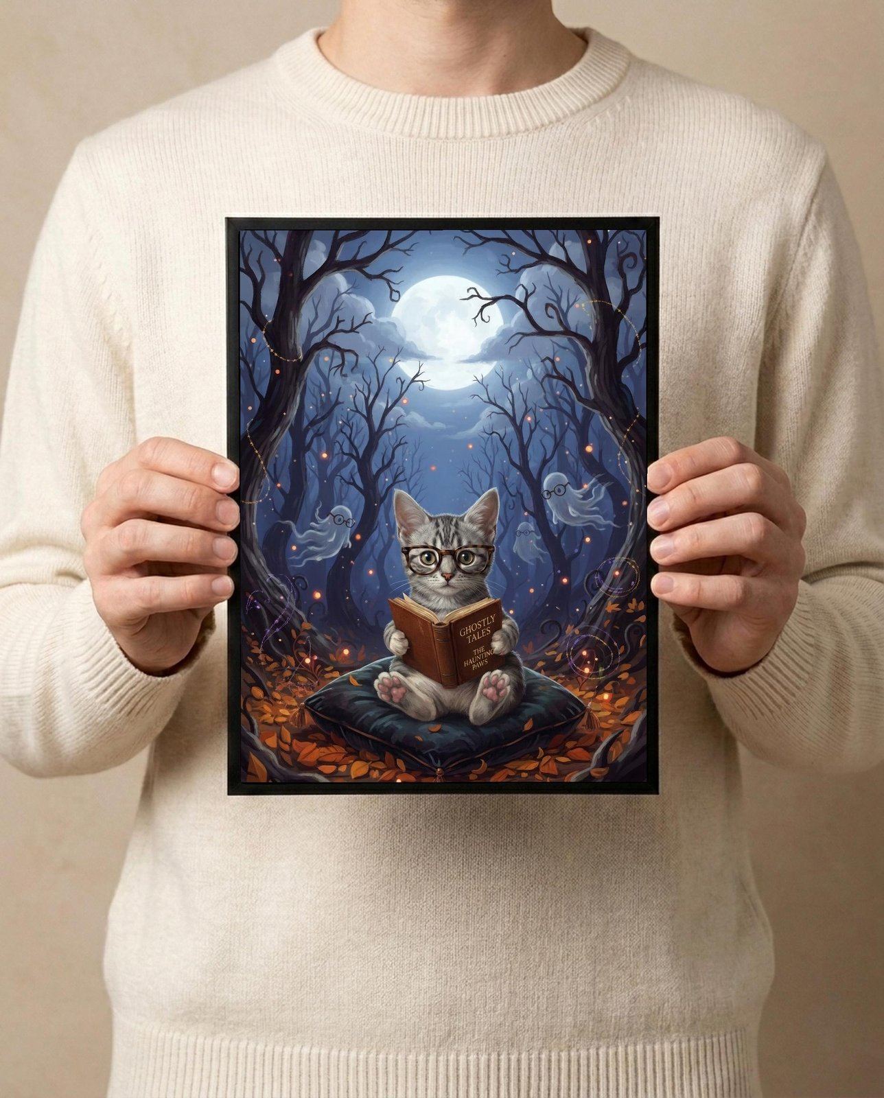 Cat Reading with Ghosts, view 3 of 4