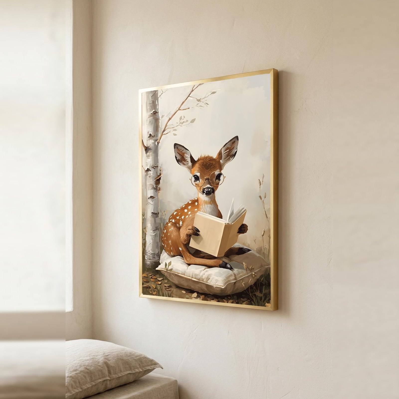 50 Animal Reading Prints, Fifty small animals, each one deep in a book.