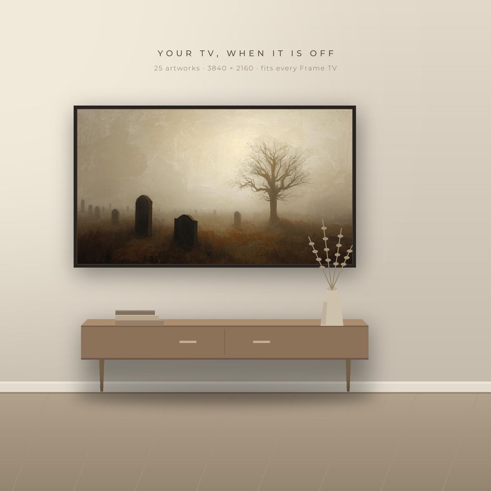 Halloween Frame TV Art Set of 25, Twenty-five Halloween artworks for your Samsung Frame TV, made to be lived with rather than laughed at.