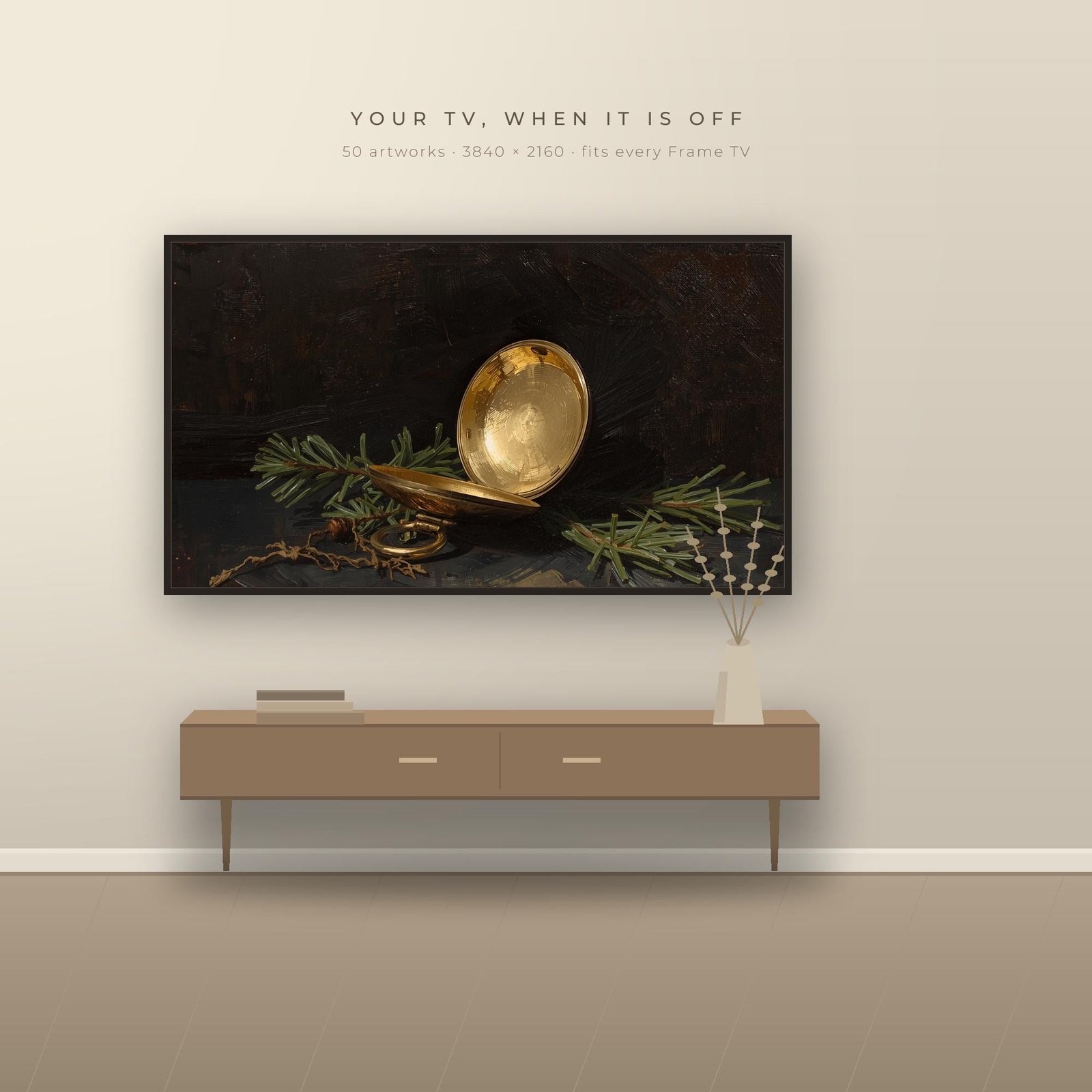 Vintage Christmas Frame TV Art Bundle of 50, Vintage Christmas frame TV art, fifty painterly winter scenes, made to sit together.
