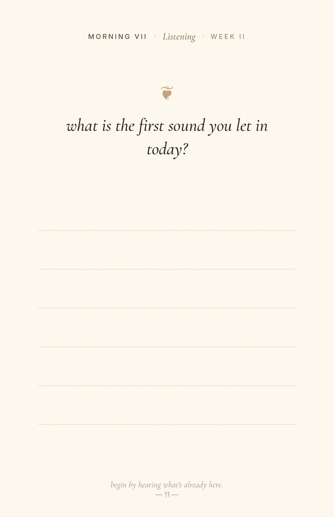 A listening-week prompt spread