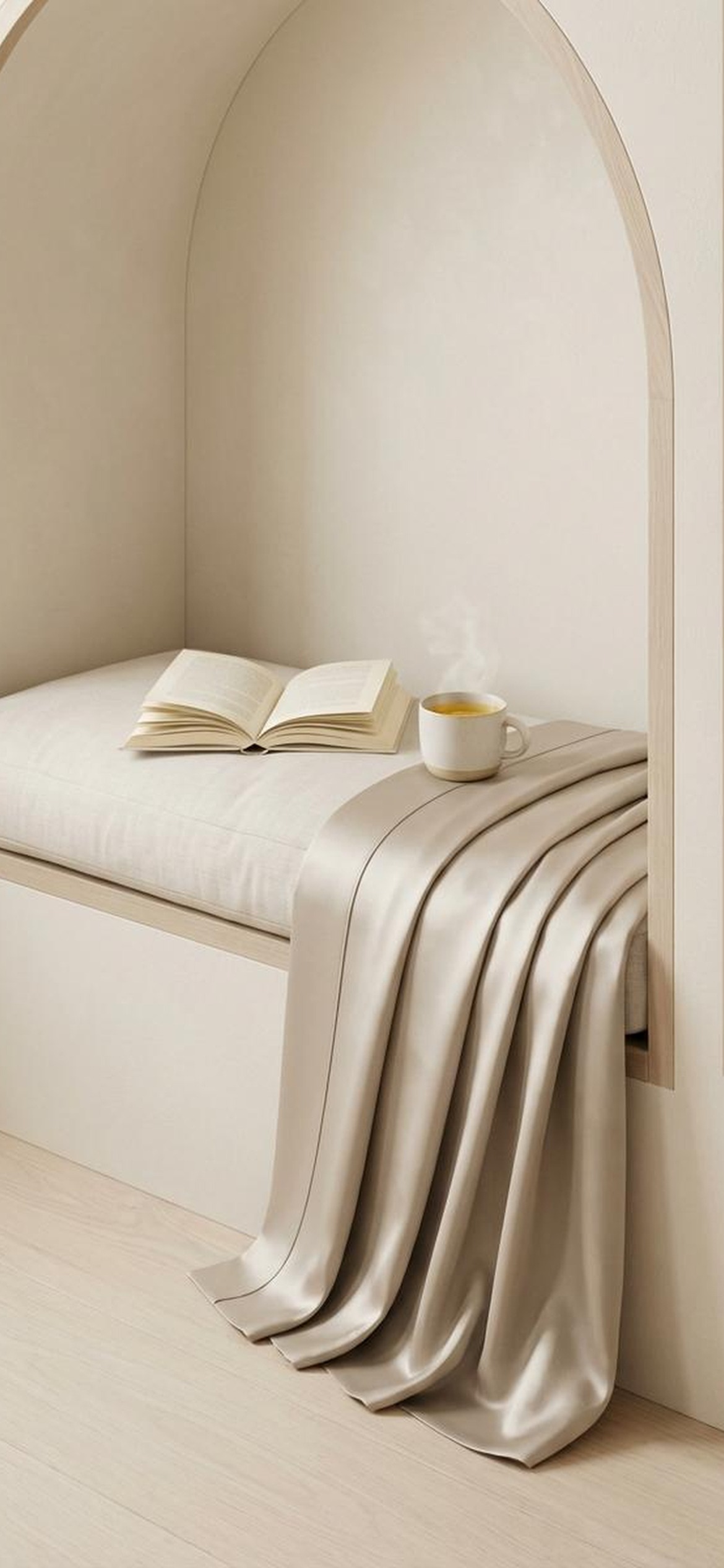 Threshold — a soft liminal scene bathed in warm morning light